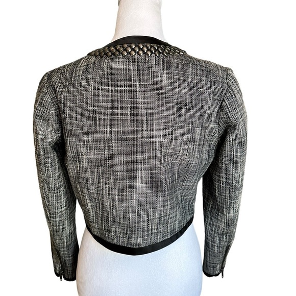 H&M Cropped Black White Blazer Size 8 - Picture 6 of 17